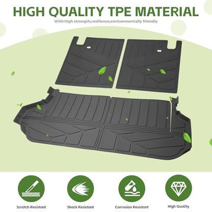 Cargo Liners for 2025 2026 Toyota 4Runner 7 Seats Gas, Trunk Mat with 3rd Row Seat Back Cover All Weather Rear Cargo Mat Backrest Protector Accessories (Not for Hybrid EV&i-Force MAX) - size: 7Seats-Trunk+Seatback Mats(3rd Row)