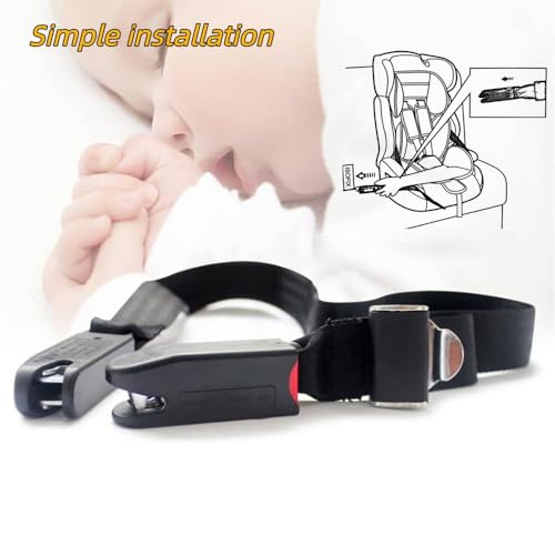 Strap Pads Compatible with 1 Pcs Universal ISOFIX Kids Seat Car Fixing Straps Covers with Latch Interface Accessory Cover Set (Black)