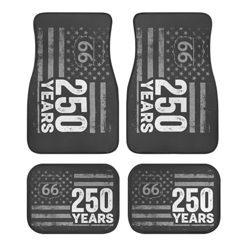 USA Flag Car Floor Mats Full Set of 4, Universal Front Rear Floor Cushion 250th Anniversary Auto Interior Decor Accessories for Trucks - color: 250 Years Usa Flag
