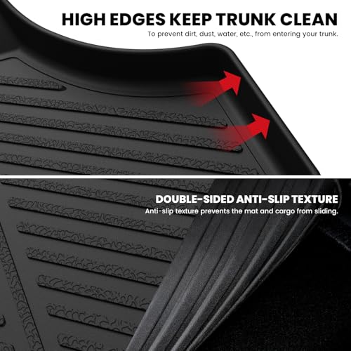 LASFIT Trunk Mat for Dodge Charger 2011-2023, for Chrysler 300 2011-2023, Fit Without Subwoofer, All Weather TPE Custom Fit Car Mats Cargo Liner Cargo Mat, Black - style: 4) Charger/Chrysler 300 | 2011-2023 |Trunk Mat