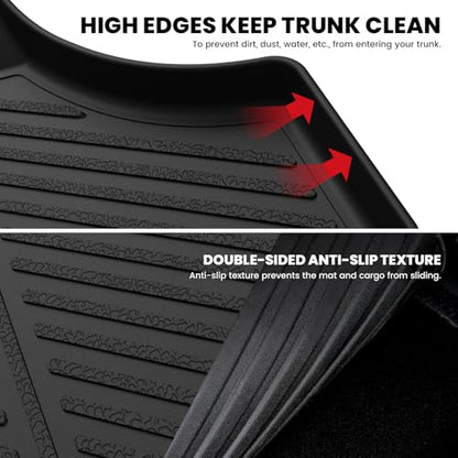 LASFIT Trunk Mat for Dodge Charger 2011-2023, for Chrysler 300 2011-2023, Fit Without Subwoofer, All Weather TPE Custom Fit Car Mats Cargo Liner Cargo Mat, Black - style: 4) Charger/Chrysler 300 | 2011-2023 |Trunk Mat