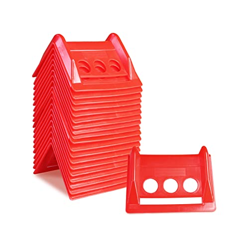 ENJ 20 Pack Flatbed Edge Protector, Edge Corner Tie Down Protector for Up to 4 Inch Straps, Protects Cargo Edges, Flatbed Accessories Plastic Protector (RED) - color: RED
