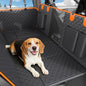 Dog Car Seat Cover for Back Seat Waterproof Oxford Fabric, Hard Bottom Back Seat Extender for Dogs Scratchproof, Dog Hammock for Car with Mesh Window, Fit Most Cars Small Trucks, Black Orange