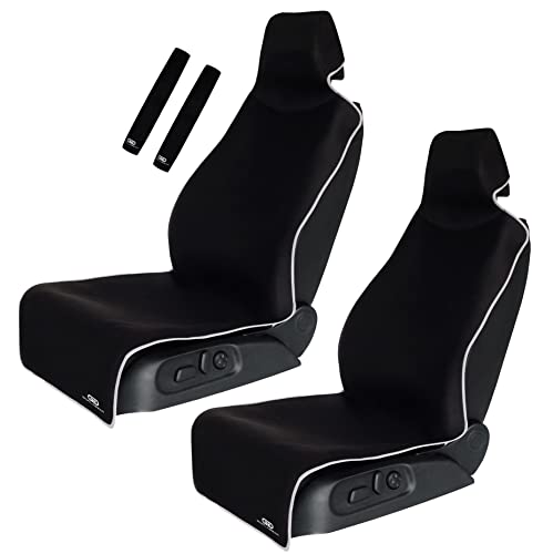 Gorla Gear 2 Pack Black Premium Universal Fit Waterproof Stain Resistant Car Seat Cover Neoprene Non-Slip Bucket Seat Dog Sweat Proof Protector Save Your Leather Cloth Seats Automotive Van Truck SUV - color: 2 Pack Black