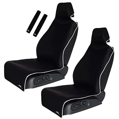 Gorla Gear 2 Pack Black Premium Universal Fit Waterproof Stain Resistant Car Seat Cover Neoprene Non-Slip Bucket Seat Dog Sweat Proof Protector Save Your Leather Cloth Seats Automotive Van Truck SUV - color: 2 Pack Black