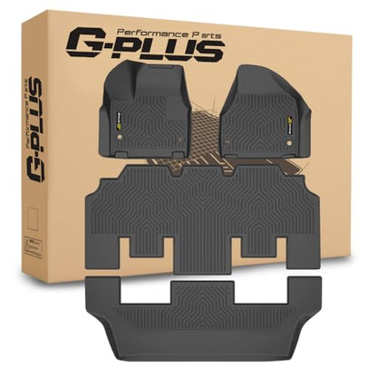 G-PLUS Floor Mats Fit for Chrysler Pacifica 2017 2018 2019 2020 2021 2022 2023 2024 2025 (No Hybrid Models),Fit 7 and 8 Passenger Model,TPE All Weather Car Floor Liners Cargo Liners Accessories Black - size: 2017-2025|Fit Chrysler Pacifica|3Pcs