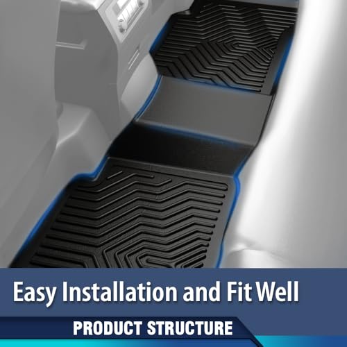 PIT66 Floor Mats Cargo Liners Compatible with 1999-2006 Chevy Silverado/Sierra GMC 1500 | Crew Cab (Heavy Duty) TPE Truck Accessories Cargo Liners All Weather Protection - size: Fit Silverado/Sierra 1500 Crew 99-06 | 3PCS