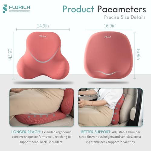 Car Seat Cushion and Lumbar Support Pillow for Office Chair Car, Ergonomic Memory Foam, Relieves Back Sciatica Pain, Pressure-Relieving Back Support for Car, Office Chair & Wheelchair - Red - color: Red, size: Seat Cushion&Lumbar Pillow