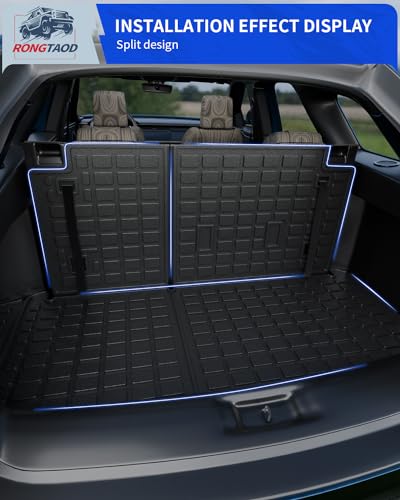 Cargo Mat Compatible with 2024 2025 2026 Toyota Grand Highlander Cargo Liner Trunk Mat TPE All Weather Back Seat Cover Protector Grand Highlander Accessories (Trunk Mat with Backrest Mat) - color: Trunk Mat with Backrest Mat