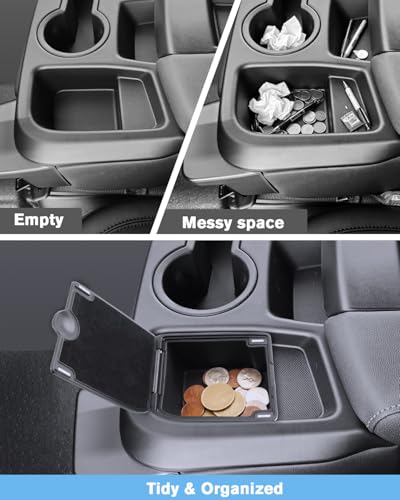 for Center Console Organizer Tray Coin Box Non-Dropping Design Compatible with 2019-2026 Silverado&Sierra 1500& 2020-2026 Silverado&Sierra 2500HD 3500HD (Split-Bench Folding Seat) ABS Materials - color: Silverado&Sierra 20-26 Organizer