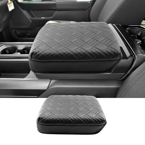 2023 2024 2025 2026 F250/F350/F450 Center Console Cover for Ford Super Duty Truck (XL/XLT/Lariat/King Ranch/Platinum), Cushion &Comfy Leather Armrest Cover 2026 2025 F-250 Accessories (Padded) - color: for F250/F350/F450 (Thick)