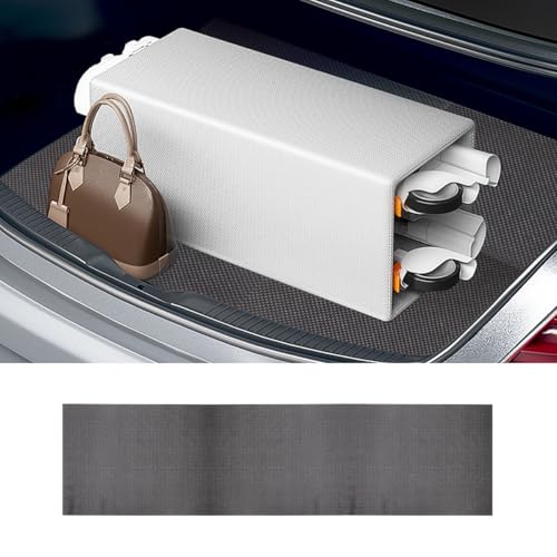 Cuttable Trunk Mat for Car, 59" x 20" Anti-Slip Automotive Cargo Liner Protector, Universal Multiple Use Vehicle Rug Pad for Car, SUV, Truck (Black)