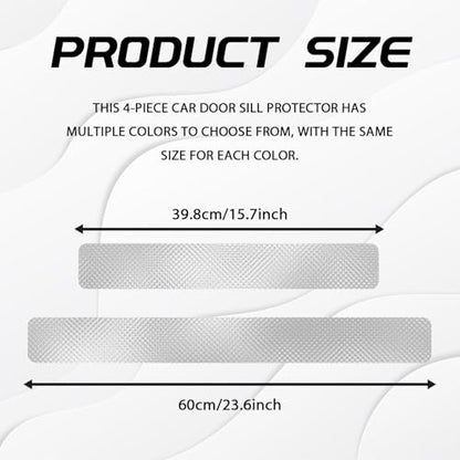Car Door Sill Protector 3D Carbon Fiber Door Sill Guards Interior Trim Sticker, 4PCS Universa Carbon Fiber Anti-Scratch Entry Edge Guard Protection Trim Strips White Car Accessories (White 3D) - size: White 3D