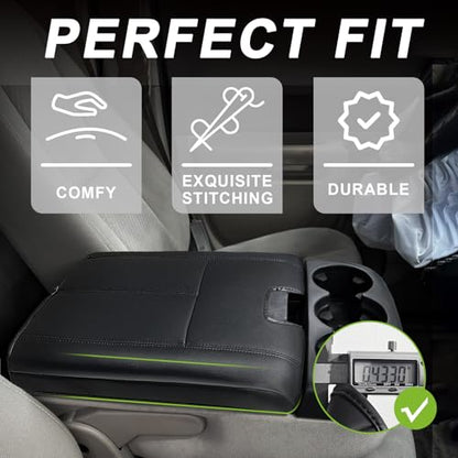 Center Console Armrest Cover Fit for Chevy Silverado/Tahoe & GMC Sierra/Yukon 2007-2013 Accessories, Comfort Armrest Pad Console Lid Cushion Vegan Leather Regular Thick(Jump Seat ONLY) - size: 1) 07-13 |Slv&Tahoe&Sra&Yukon| Jump Seat, Regular