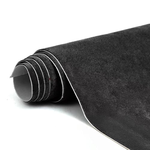 Premium Black Suede Fabric Wrap - 17x70 inch Suede Wrap for Car Interior - Self-Adhesive Microfiber and Synthetic Leather, Stretchable Interior Film for Car and Home Decor