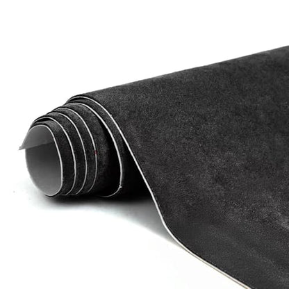 Premium Black Suede Fabric Wrap - 17x70 inch Suede Wrap for Car Interior - Self-Adhesive Microfiber and Synthetic Leather, Stretchable Interior Film for Car and Home Decor