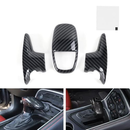 Gear Shift Knob Cover for Dodge Charger Accessories Shifter Knobs Cover Trim for 2015-2025 Dodge Challenger 2018-2025 Durango Interior Accessories 3pcs