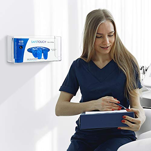 Amazing Abby Acrylic Glove Box Holder, Wall-Mounted Glove Dispenser, Floating Glove Box Organizer, Small Size (for 1 Box), 10.5" W x 5.0" H x 3.5" D (Mounting Hardware Included) - size: Small (for 1 Box)