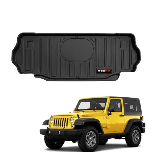 Custom Cargo Mats for 2007-2018 Jeep Wrangler JK 2 Door Trunk Liner All Weather TPE Rubber Protection Mat (for 2007-2018 Jeep Wrangler JK 2 Door Cargo Mat) - color: for 2007-2018 Jeep Wrangler JK 2 Door Cargo Mat