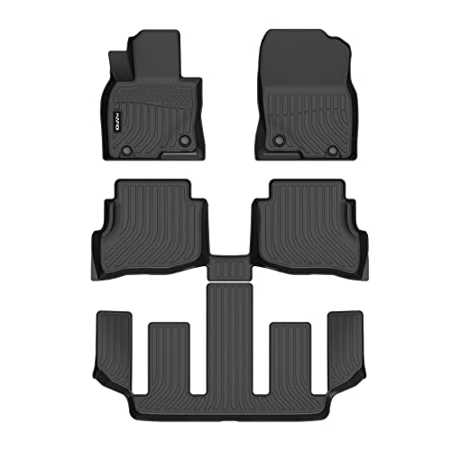 HAFIDI® Floor Mats Fit for 2020-2023 Mazda CX-9 (6 Seater Models with 2nd Row Bucket Seats Without Center Console) TPE Car Floor Liners Fits 1st & 2nd & 3rd Row Full Set CX9 Custom Accessories, Black - style: 12) For CX9 6 Seats 2020-2023 Floor Mats