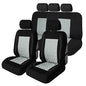 Universal Fit Diamond Stitched Flat Cloth Car Seat Covers Full Set - Gray - color: Gray