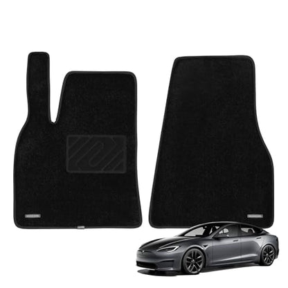 WENNEBIRD Superior Carpet Front Row Floor Mats for 2012-2020 Tesla Model S, 0.6-Inch Ultra-Thick, Noise-Reducing, All-Weather Waterproof Anti-Slip – 2-Pc Set - size: 2012-2020 Model S 2-Pc Set