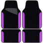 CAR PASS Waterproof Universal Fit Car Floor Mats, Faux Leather Car Carpet Mats with Anti-Slip Nibbs Backing & Driver Heel Pad Fit for SUV,Vans,sedans, Trucks,Set of 4pcs for Women (Black with Purple) - color: Purple
