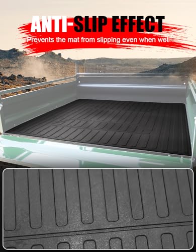 Bed Mat Liner for Kawasaki Mule 4010, TPE Rubber Rear Cargo Bed Mat All Weather Protection Slush Liner for Kawasaki Mule 2010 2500 3000 3010 4000 4010 1990-2025 Accessories,Replace #KAF25-023
