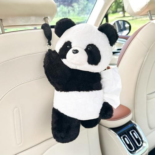 Plush Monkey Tissue Box Holder, Plush Pocket Tissue Cover for Car, Home, Office, Desk, Bathroom, Cute Decorative Soft Organizer (Panda Hanging) - color: Panda Hanging