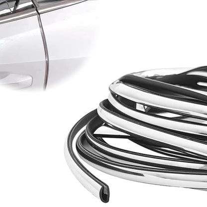 16FT (5M) Car Door Edge Protector, Universal U Shape Trim Molding Rubber Seal Protector with Fits Most Cars (Silver) - color: Silver