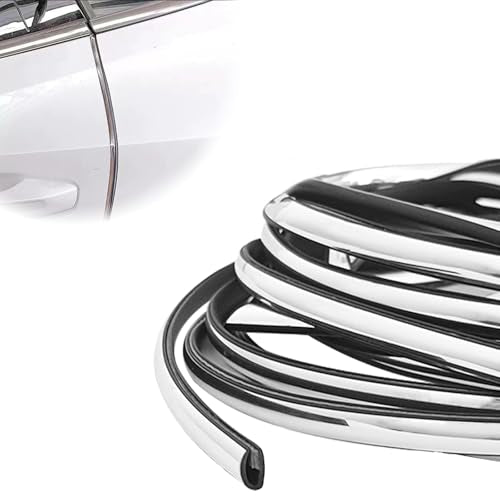 16FT (5M) Car Door Edge Protector, Universal U Shape Trim Molding Rubber Seal Protector with Fits Most Cars (Silver) - color: Silver