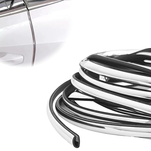 16FT (5M) Car Door Edge Protector, Universal U Shape Trim Molding Rubber Seal Protector with Fits Most Cars (Silver) - color: Silver