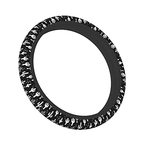 Fun Western Cactus Steering Wheel Covers Non Slip Neoprene Wheel Protector Universal 15 inch for Car Accessories - color: Black40