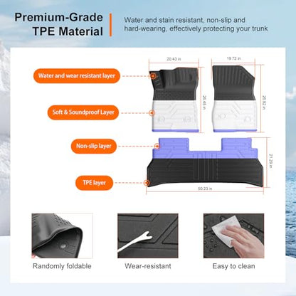 powoq Floor Mats Compatible with 2024-2026 Chevy Trax Trunk Mat with Backrest Mat TPE Floor Liner Replacement for 2024 2025 2026 Chevy Trax Accessories (Trunk Mat with Backrest Mat+Floor Mats) - size: Compatible with Chevy Trax | 2024-2026