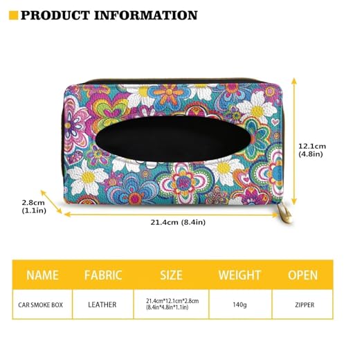 Cartoon Hippie Flower Car Visor Napkin Holder Mask Holder Car Sun Visor Napkin Holder Car Standard Tissue Holder - color: Cartoon Hippie Flower
