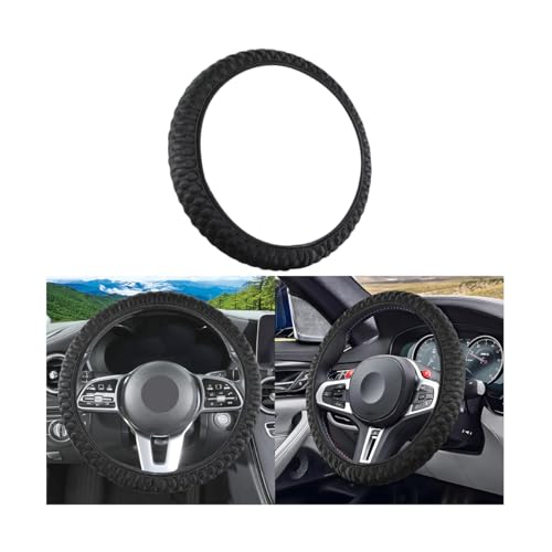Car Elastic Stretch Steering Wheel Cover, 14.5-15" Breathable Ice Silk Anti-Slip Vehicle Steering Wheel Protector, Soft Auto Interior Decoration Accessories, Universal for Vehicles (Black)