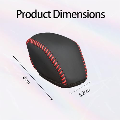 Leather Gear Shift Knob Cover Compatible with RAV4 2019-2025 Highlander 2020-2024 Car Protect Accessories (Red) - color: Red