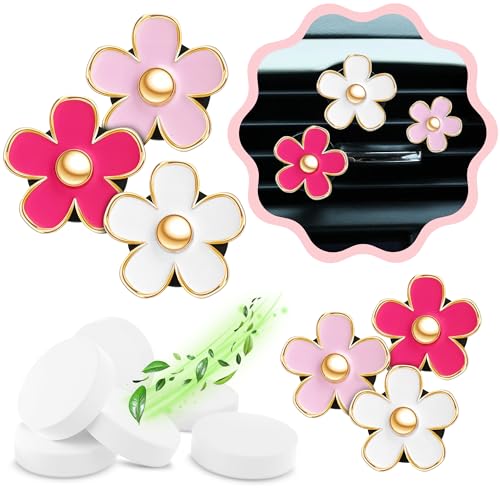 Girl Car Accessories, Air Freshener Car, Pink Decor for Teens, Women, Cute Vent Clips Stuff, Decorations Interior Aesthetic - color: Pink, White, Light Pink