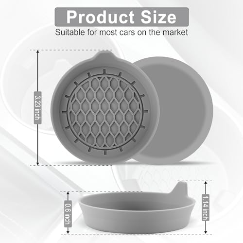 SINGARO Car Cup Holder Coaster, Silicone Cup Holder Insert, Universal Non-Slip Cup Holders, Car Accessories Interior for Women and Man 4 Pack Gray - color: Gray