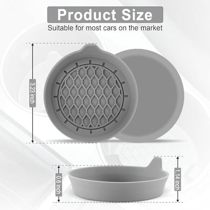 SINGARO Car Cup Holder Coaster, Silicone Cup Holder Insert, Universal Non-Slip Cup Holders, Car Accessories Interior for Women and Man 4 Pack Gray - color: Gray