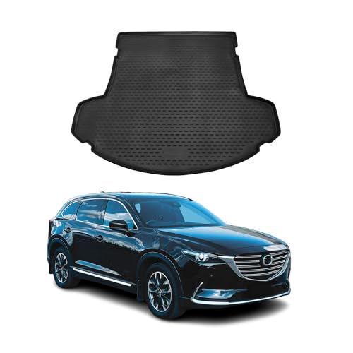 OMAC Cargo Mats Liner for Mazda CX-9 2016-2023 Rear Trunk Waterproof TPE Black - size: CX-9 2016-2023 / Black, style: Cargo Liners