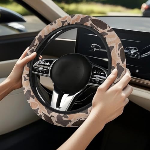 Camo Hunting Duck Steering Wheel Cover 15 Inches for Men Neoprene Anti-Slip Car Steering Wheel Grip Wrap Soft Car Accessories Protective for SUV Vehicle Sedan Truck - color: Camo Hunting Duck-Brown