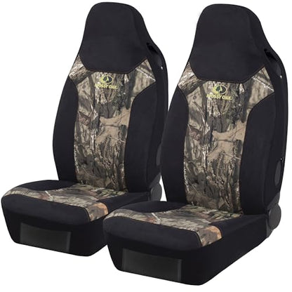 Mossy Oak High Back Camo Seat Covers, Airbag Compatible, Large Size to Fit Truck Seats - Made with Cotton & Suede Fabric - Official Licensed Product - size: Cotton & Suede Camo High Back Front Truck