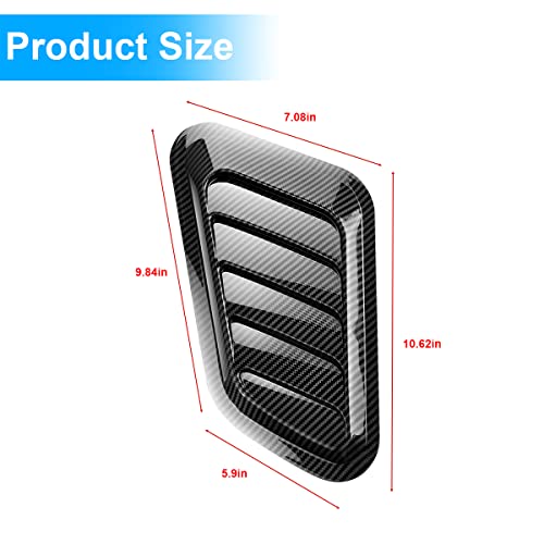 Blilo Car Hood Vents, 2PCS Universal Hood Air Vents for Car Hood Scoop, Bonnet Vent Hood Air Intake Trim Cover (Carbon Fiber) - color: Carbon Fiber