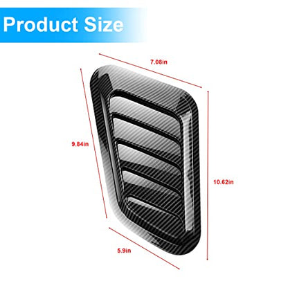 Blilo Car Hood Vents, 2PCS Universal Hood Air Vents for Car Hood Scoop, Bonnet Vent Hood Air Intake Trim Cover (Carbon Fiber) - color: Carbon Fiber