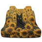 Cat Sunflower Print Waterproof Back Seat Cover, Rear Bench Seat Cover Universal Fit for Cars Sedans SUVs Vans Truck Automotive Interior Backseat Car Covers - color: Cat Sunflower