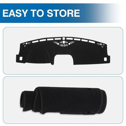 KUST Black Dash Cover for Ford Maverick 2022-2024 2025 2026 (Hybrid)(XL, XLT, Lariat) Polyester Dashboard Cover Non-Slip Center Interior Accessories for Maverick Sunshade No Glare - size: 56.69''×16.93''(Ford Maverick 22-present）