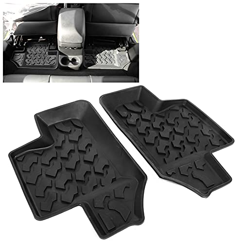 Car Floor Mat Black Rubber Pair Rear Floor Mat Non Slip Rubber Door Foot Pad Fits for for Jk 2 Doors 2007 2017