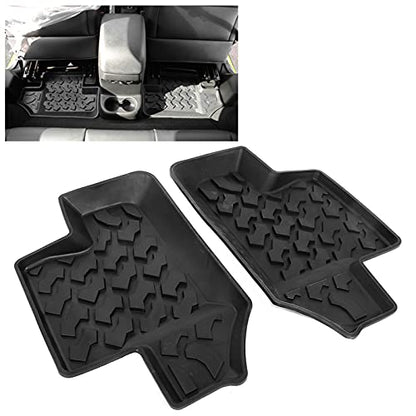 Car Floor Mat Black Rubber Pair Rear Floor Mat Non Slip Rubber Door Foot Pad Fits for for Jk 2 Doors 2007 2017
