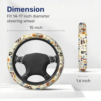 GENANY Mom Daughter Diaries Steering Wheel Cover, Non Slip Polyester Car Wheel Protector for Car SUV Truck, Universal 15 Inch - color: Mom & Daughter Diaries